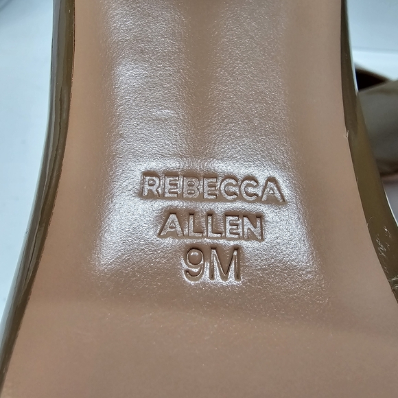 REBECCA ALLEN THE NEW PUMP Patent Leather Tan Pumps Sz 9 NEW!! - Picture 7 of 8